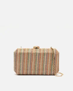 Bolso de fiesta pequeño efecto rafia