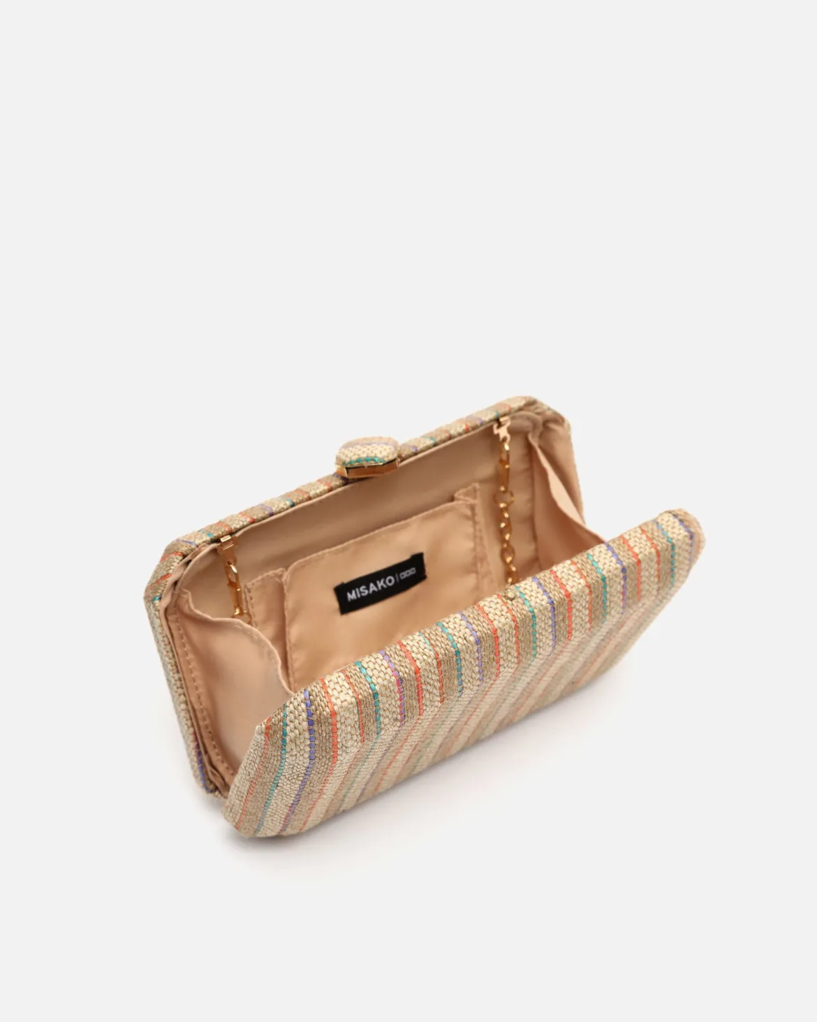 Bolso de fiesta pequeño efecto rafia