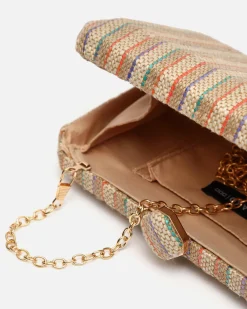 Bolso de fiesta pequeño efecto rafia