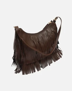 Bolso de hombro con flecos