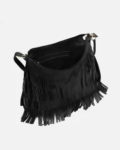 Bolso de hombro con flecos