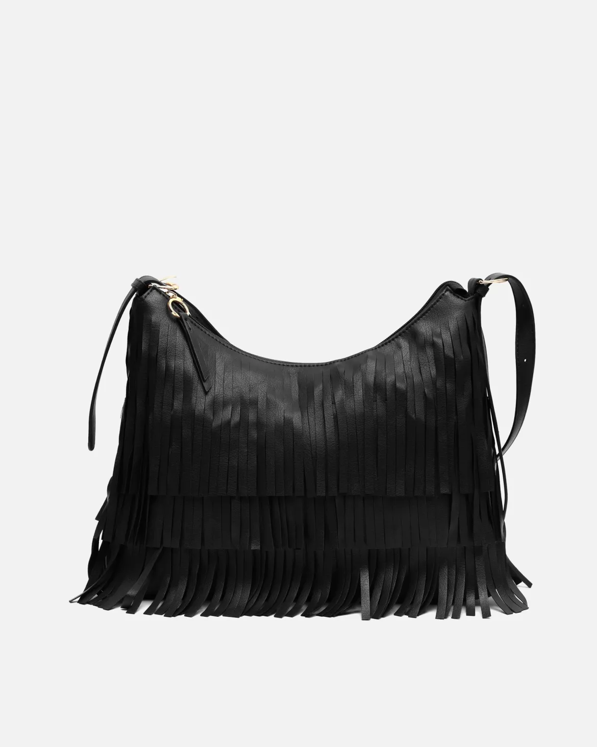 Bolso de hombro con flecos
