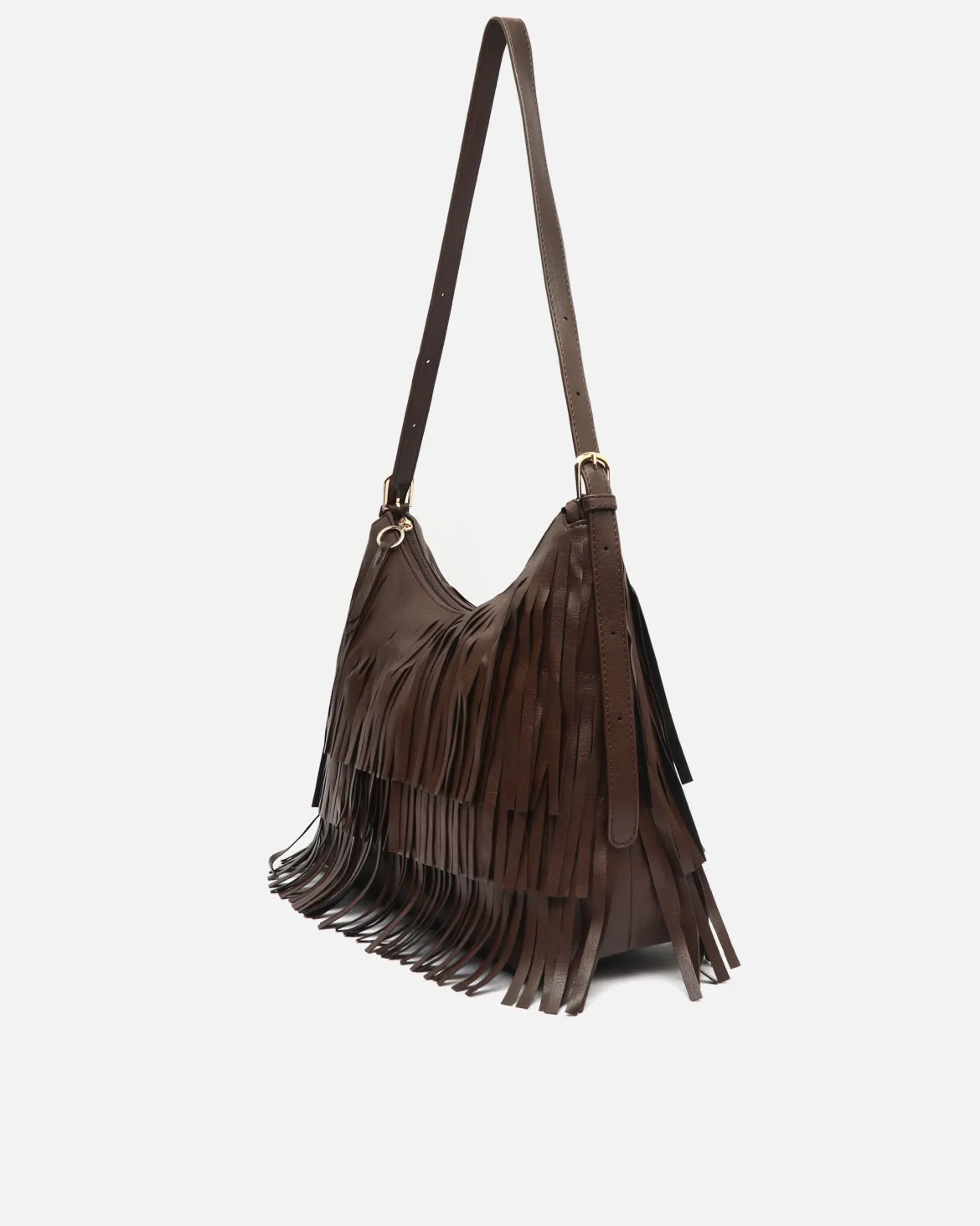 Bolso de hombro con flecos