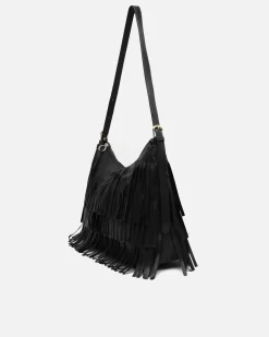 Bolso de hombro con flecos