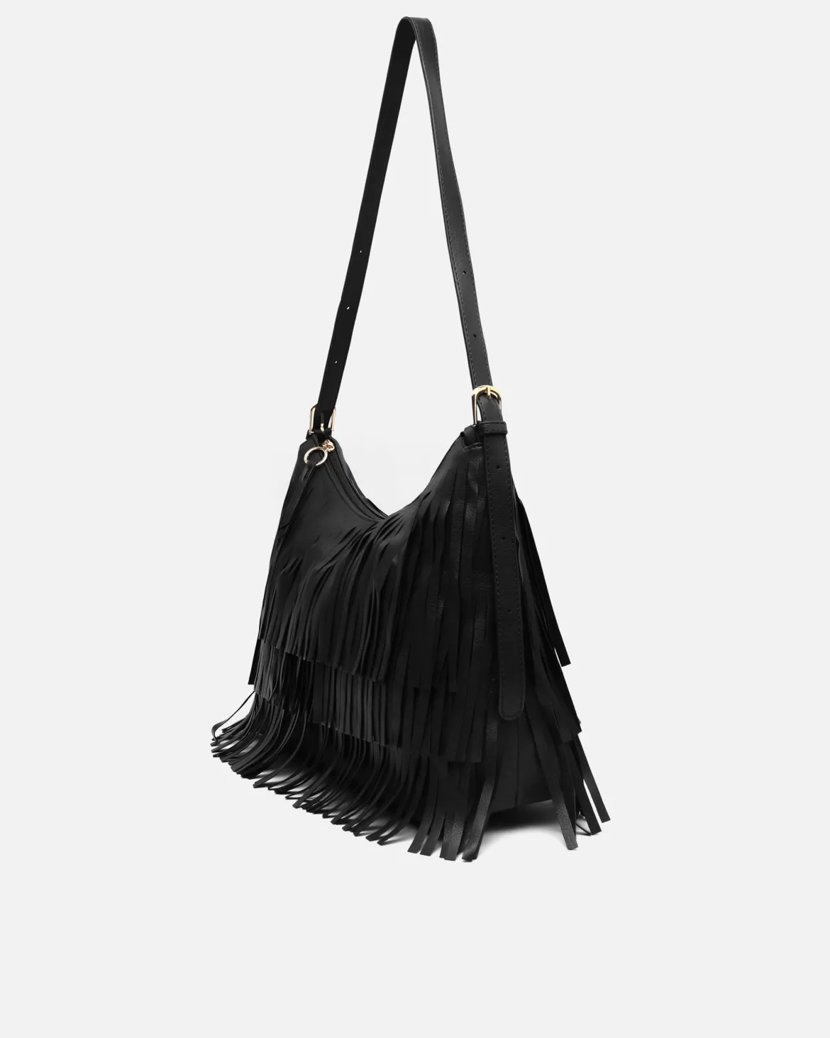 Bolso de hombro con flecos