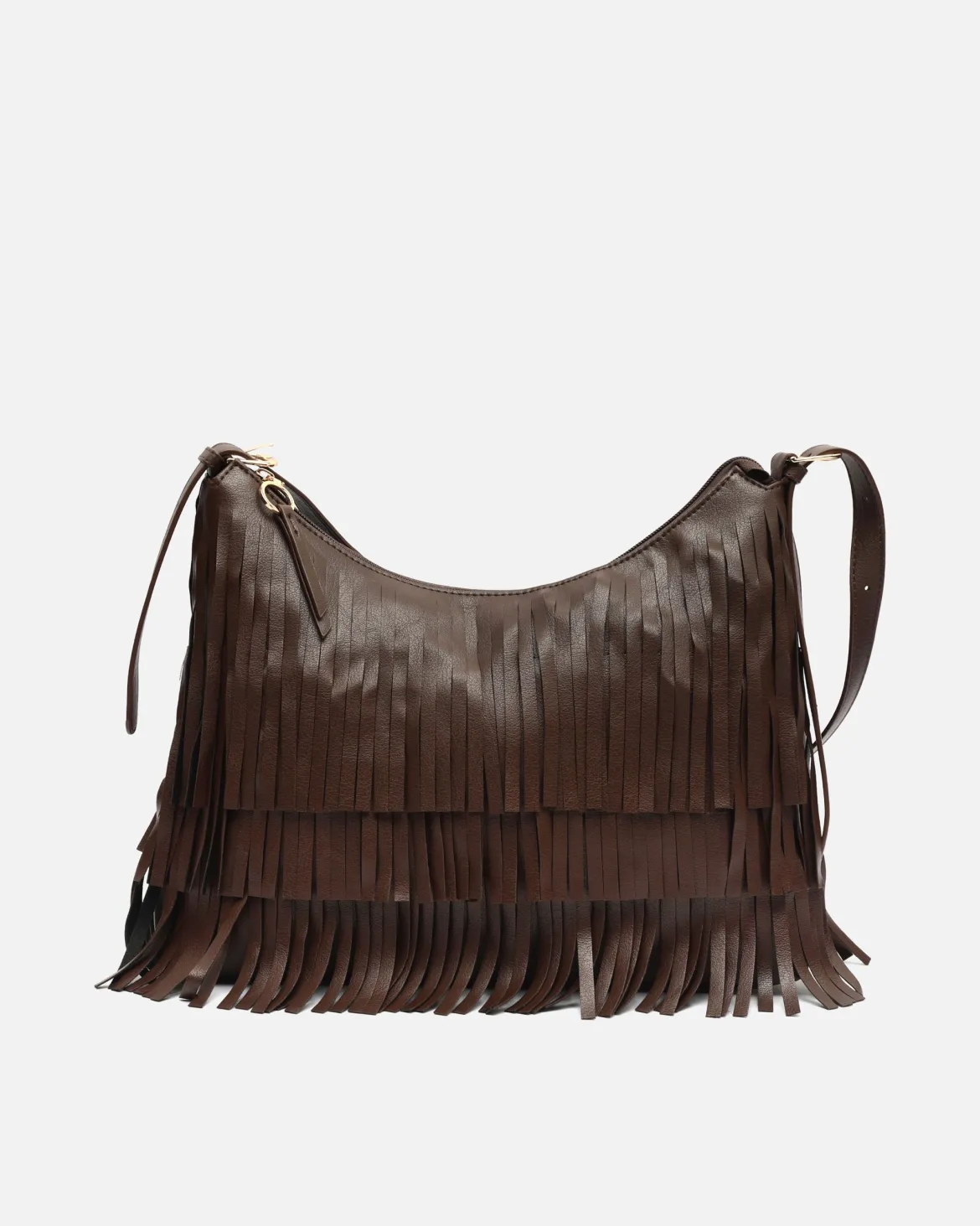 Bolso de hombro con flecos