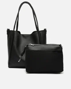 Bolso de hombro con neceser y asa bandolera extraíble
