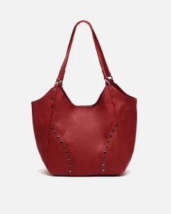 Bolso de hombro con neceser extraíble y detalles metálicos