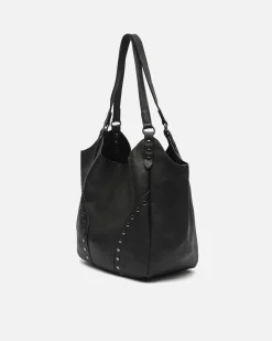 Bolso de hombro con neceser extraíble y detalles metálicos