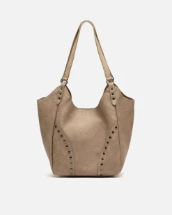 Bolso de hombro con neceser extraíble y detalles metálicos