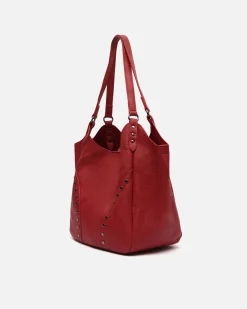 Bolso de hombro con neceser extraíble y detalles metálicos