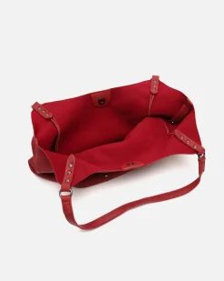 Bolso de hombro con neceser extraíble y detalles metálicos