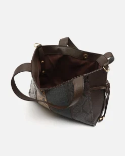 Bolso de hombro con neceser extraíble y estampado animal print