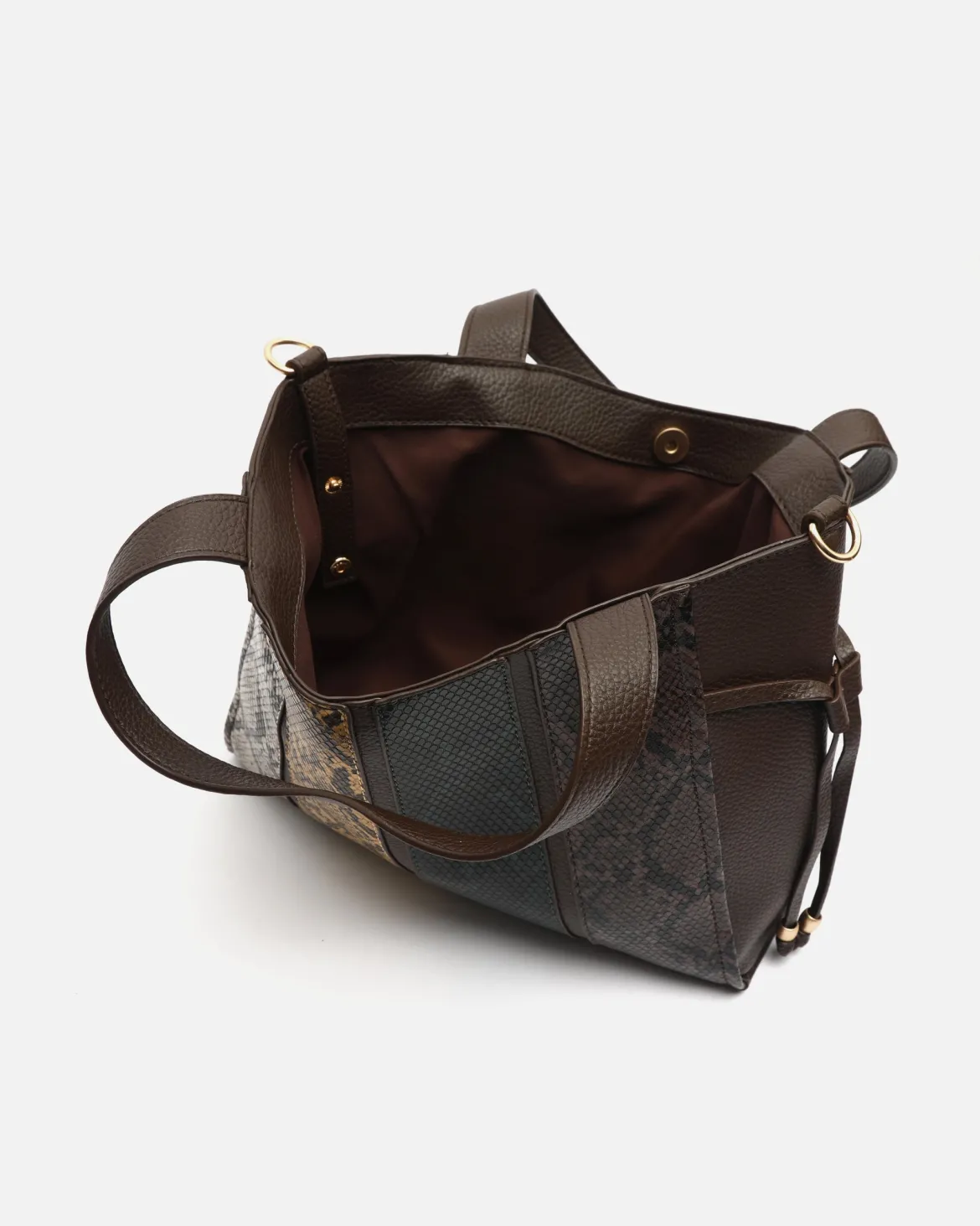 Bolso de hombro con neceser extraíble y estampado animal print