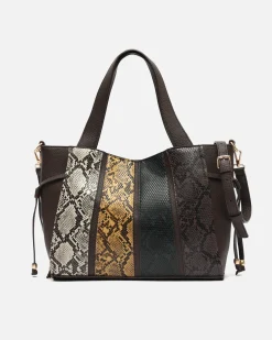 Bolso de hombro con neceser extraíble y estampado animal print