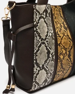 Bolso de hombro con neceser extraíble y estampado animal print