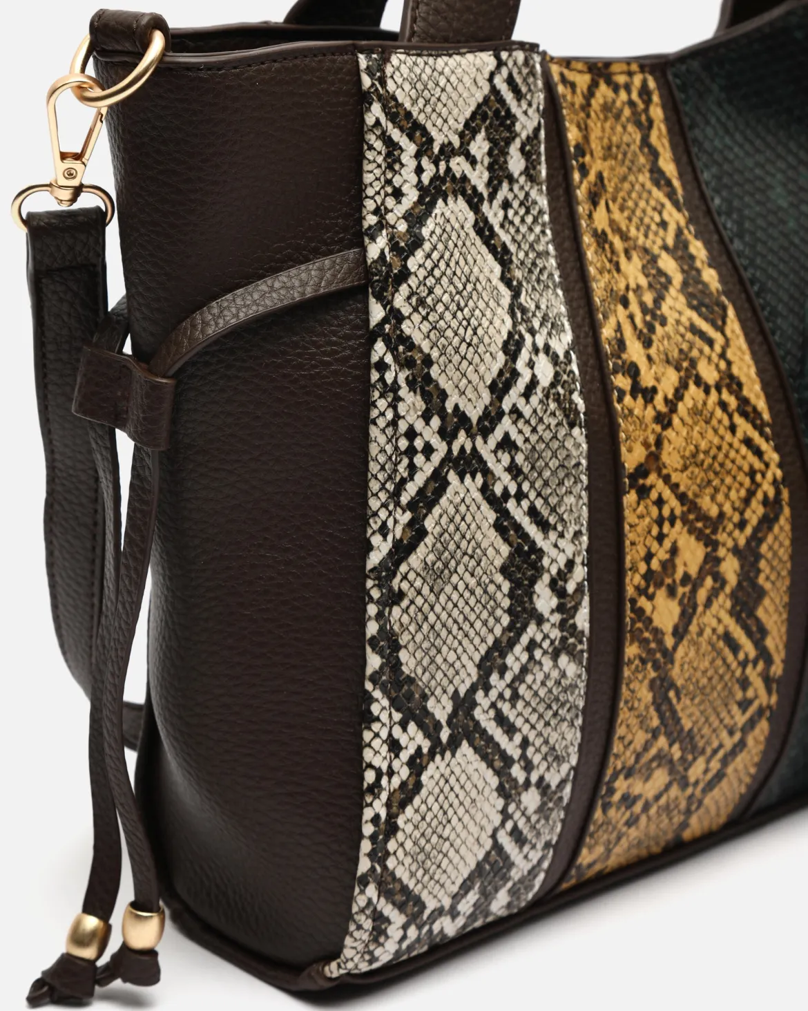 Bolso de hombro con neceser extraíble y estampado animal print