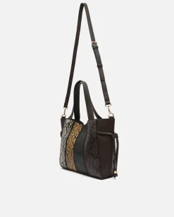 Bolso de hombro con neceser extraíble y estampado animal print