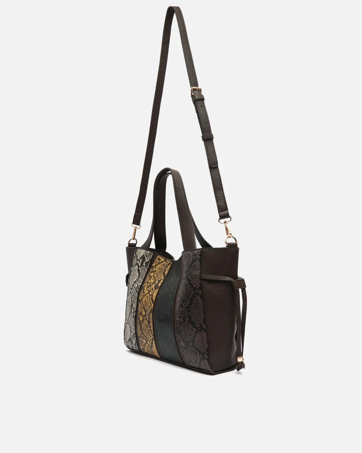 Bolso de hombro con neceser extraíble y estampado animal print