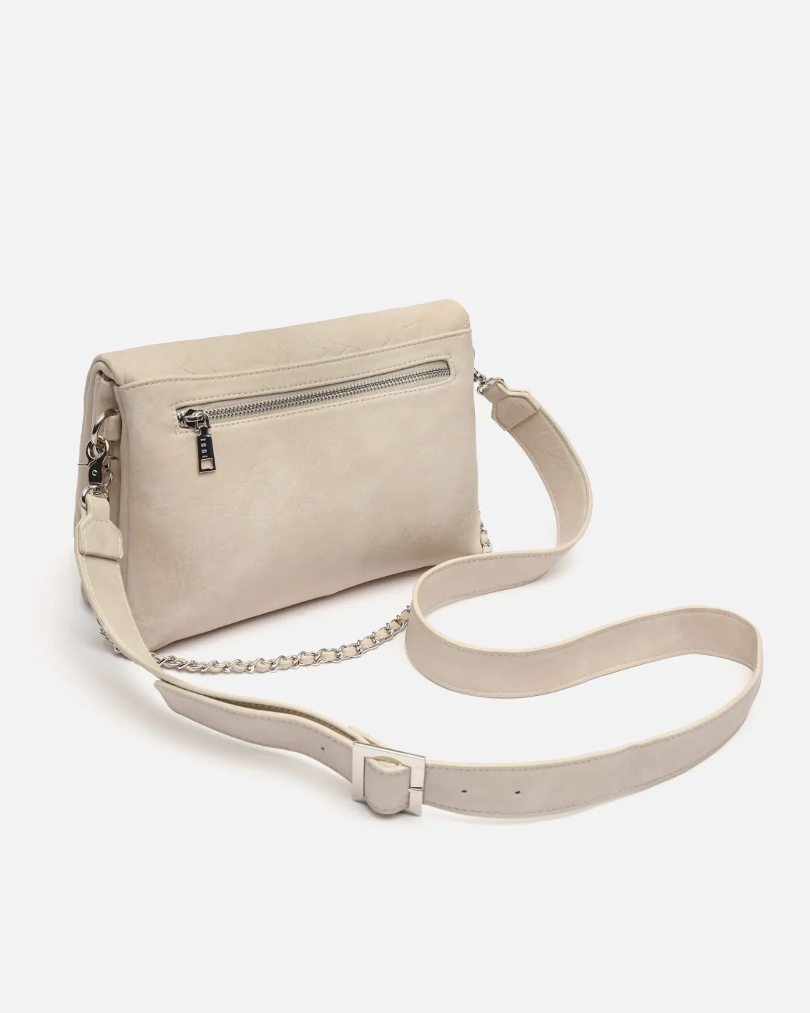 Bolso de hombro con solapa y grabado de estrellas con asa bandolera extraíble