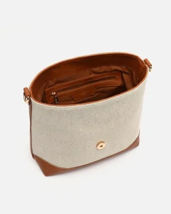 Bolso de hombro efecto rafia con asa bandolera extraíble