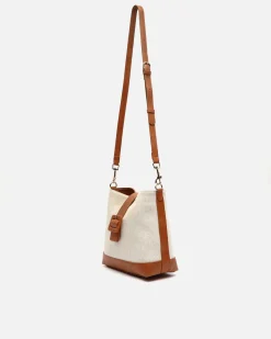 Bolso de hombro efecto rafia con asa bandolera extraíble
