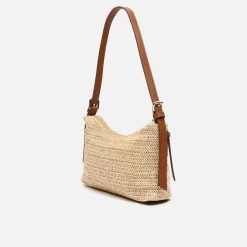 Bolso de hombro efecto rafia