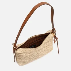 Bolso de hombro efecto rafia