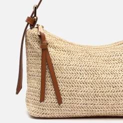 Bolso de hombro efecto rafia