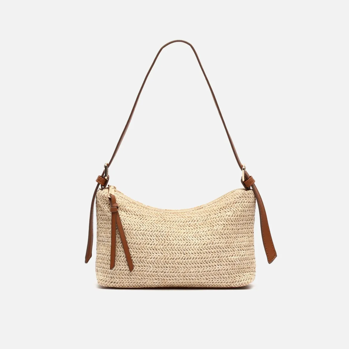 Bolso de hombro efecto rafia