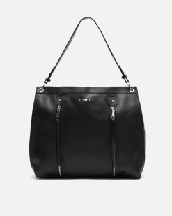 Bolso de hombro grande con detalles metálicos