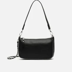 Bolso de hombro pequeño con asa bandolera y detalles metálicos