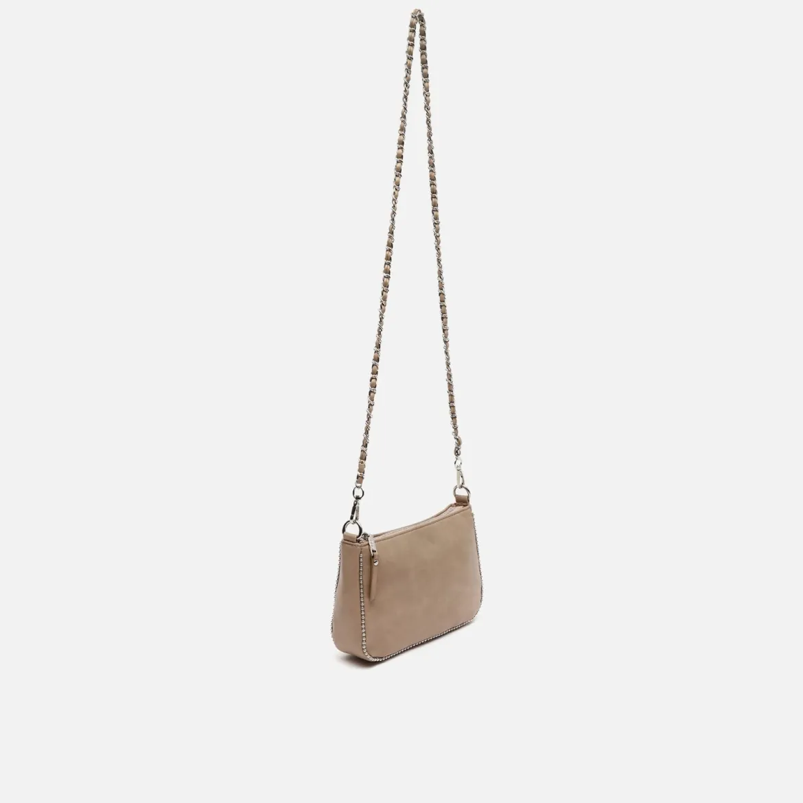 Bolso de hombro pequeño con asa bandolera y detalles metálicos