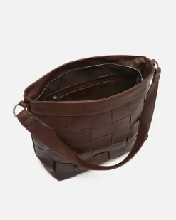 Bolso de hombro trenzado con bandolera extraíble