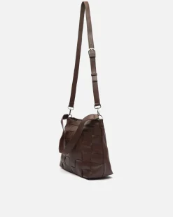 Bolso de hombro trenzado con bandolera extraíble