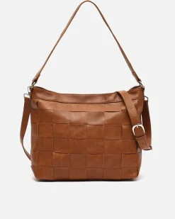 Bolso de hombro trenzado con bandolera extraíble