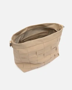 Bolso de hombro trenzado con bandolera extraíble