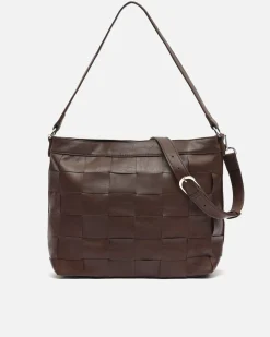 Bolso de hombro trenzado con bandolera extraíble