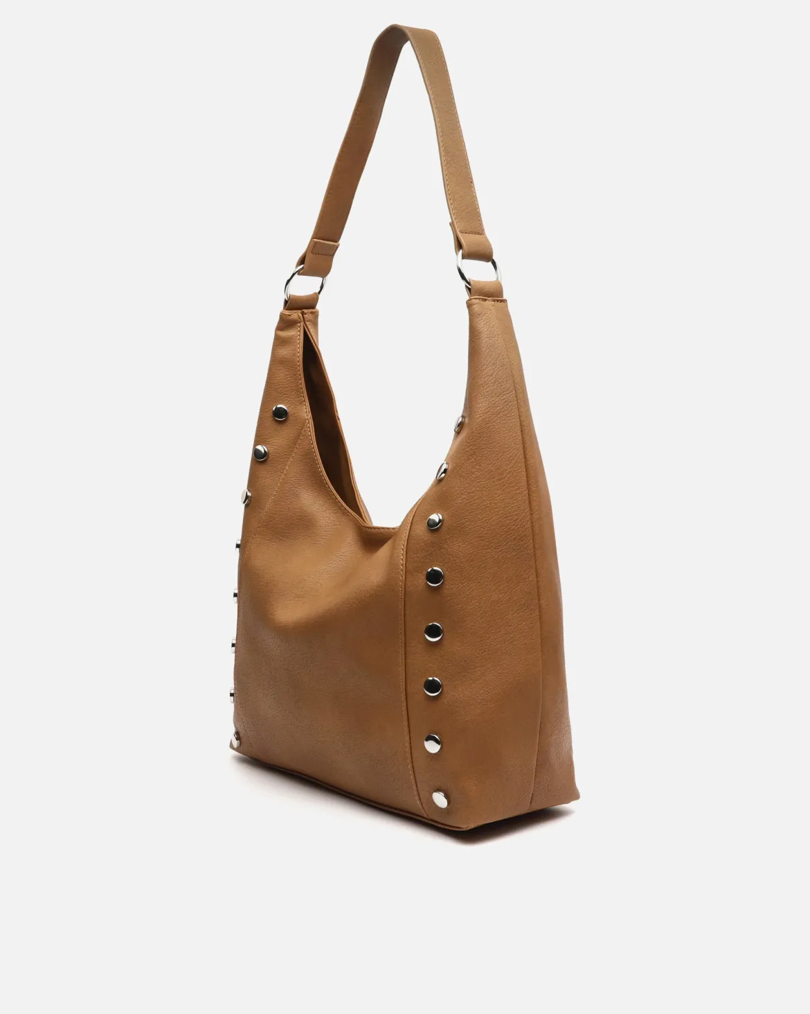 Bolso hobo con detalles metálicos