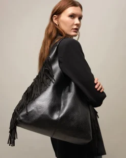 Bolso hobo con neceser extraíble y detalle flecos
