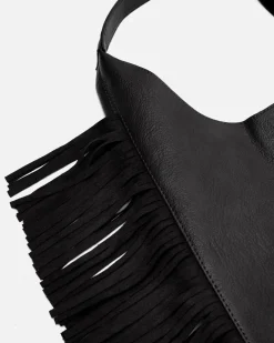 Bolso hobo con neceser extraíble y detalle flecos