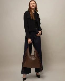 Bolso hobo con neceser extraíble y detalle flecos