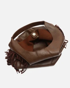 Bolso hobo con neceser extraíble y detalle flecos
