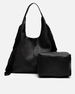 Bolso hobo con neceser extraíble y detalle flecos