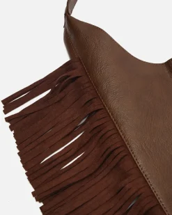 Bolso hobo con neceser extraíble y detalle flecos