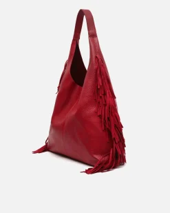 Bolso hobo con neceser extraíble y detalle flecos