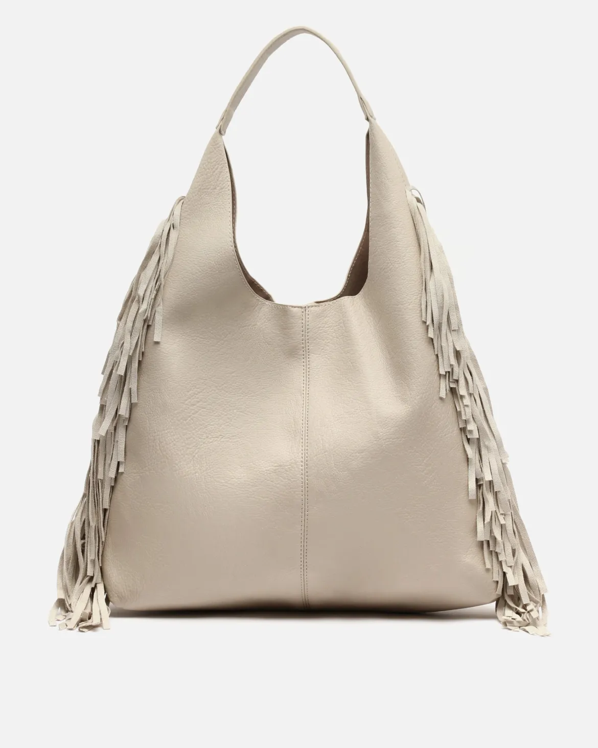 Bolso hobo con neceser extraíble y detalle fleco