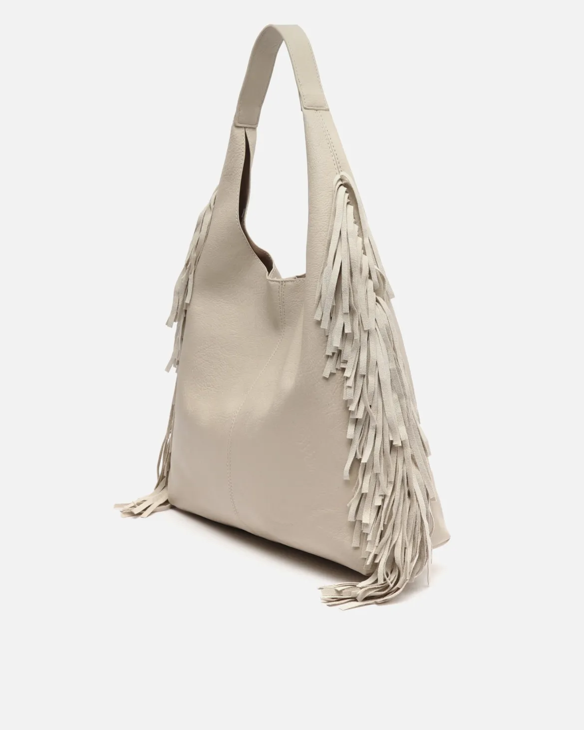 Bolso hobo con neceser extraíble y detalle fleco