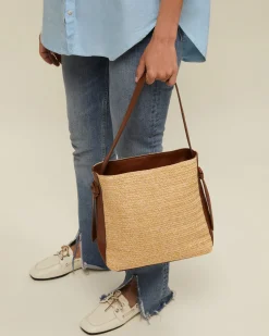 Bolso hobo efecto rafia