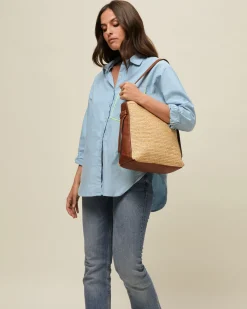Bolso hobo efecto rafia